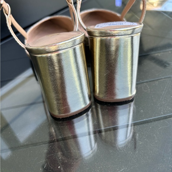 New Unisa, gold shiny, sparkling, sling back high heels, sandals, size 11 - Picture 4 of 9